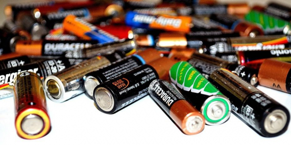 A pile of batteries